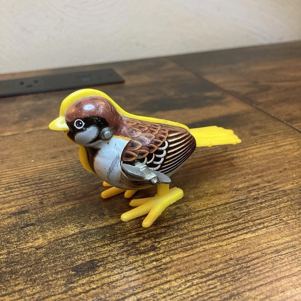 Mikuni Wind Up Hopping Bird Japan Brown Partially Working But Imperfect SeeVideo